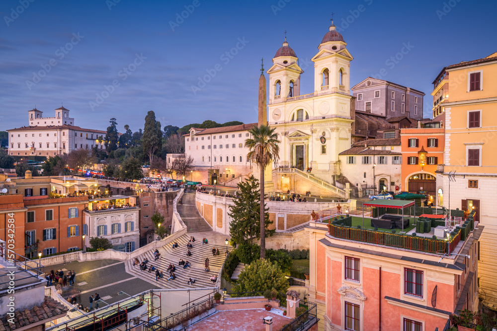 Rome, Italy overlooking the Spanish Steps