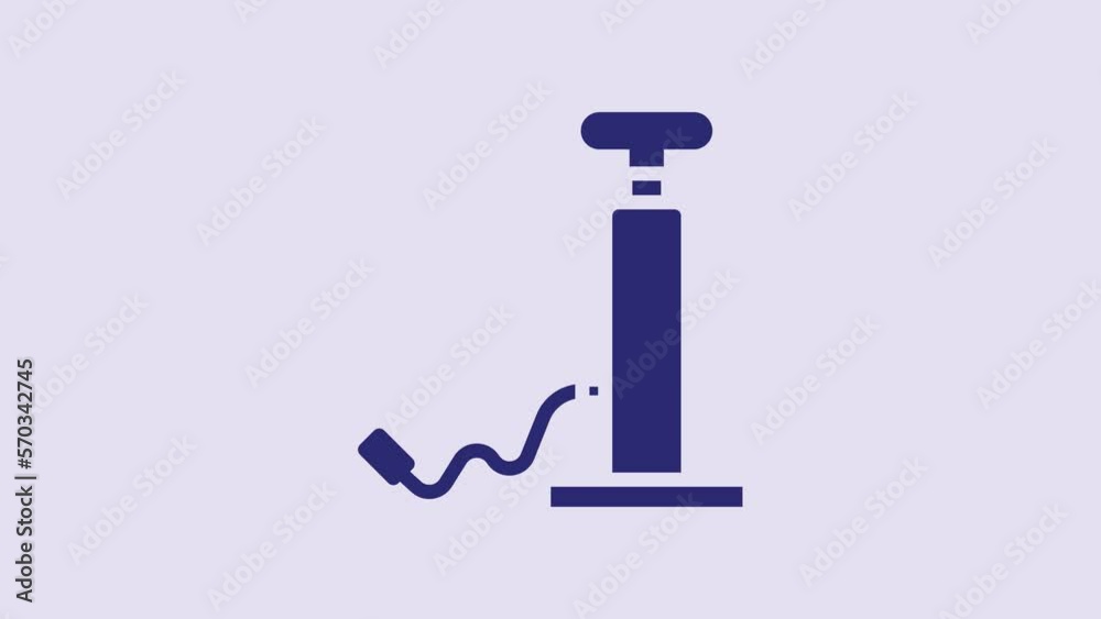Blue Car air pump icon isolated on purple background. 4K Video motion graphic animation Blue Car air pump icon isolated on purple background. 4K Video motion graphic animation