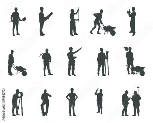 Construction worker silhouettes, Worker silhouettes