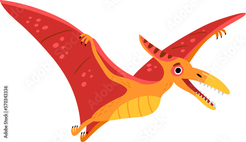 Flying dinosaur pterodactyl, vector illustration