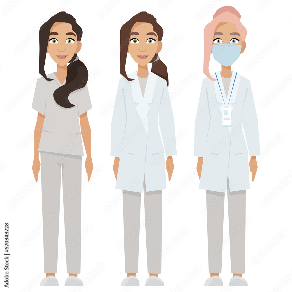 Women veterinarians in medical uniform