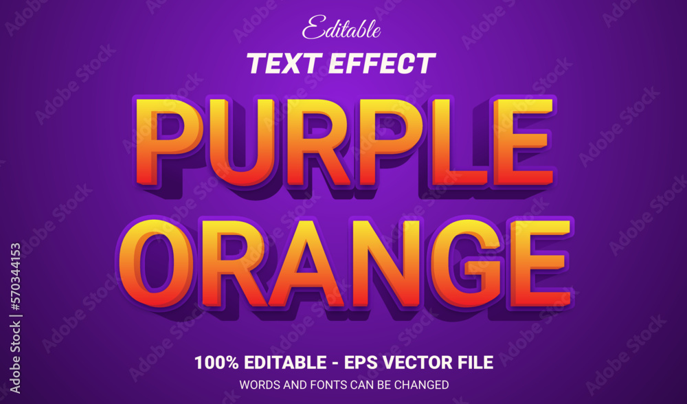 Purple Orange editable text effect