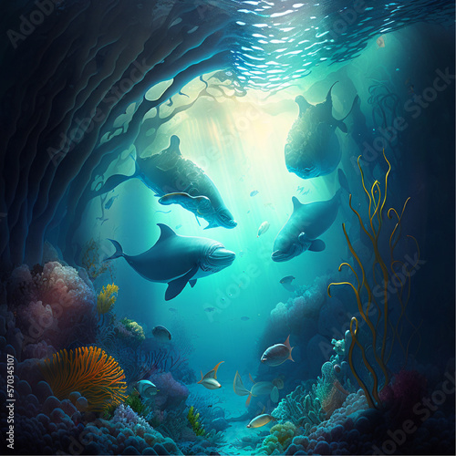 Underwater background  Generative ai