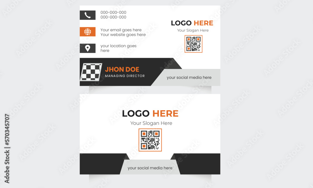 Fototapeta premium Professional and clean name card template, corporate concept card design vector set