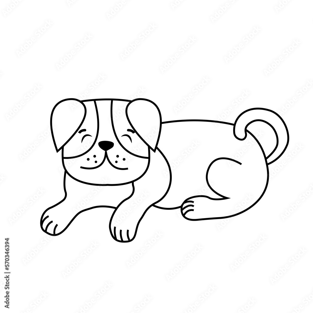 Fototapeta premium Hand Drawn silhouette dog. For design logo, visit card, etc. Vector illustration