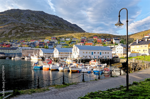 Panoramic view of Honningsvag town and bay - Norway photo