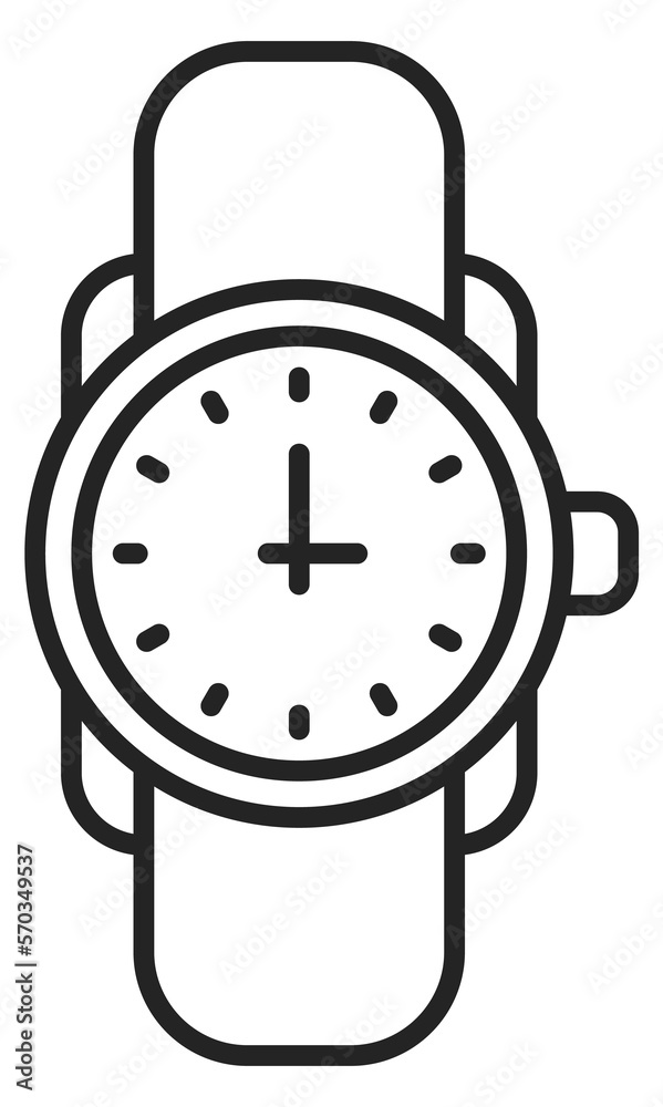 Hand watch icon. Wrist clock line symbol Hand watch icon. Wrist clock line symbol