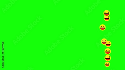 Wallpaper Mural Social media  live style Smiling emoji animation coming from bottom on green chroma key. Torontodigital.ca