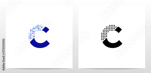 Partial Dots On Letter Logo Design C