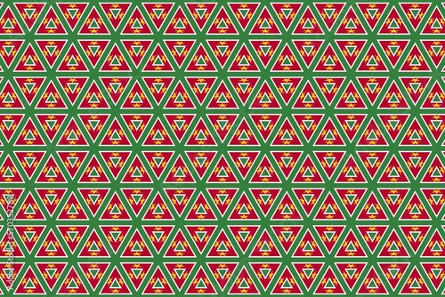 Geometric pattern in the colors of the national flag of Suriname. The colors of Suriname.