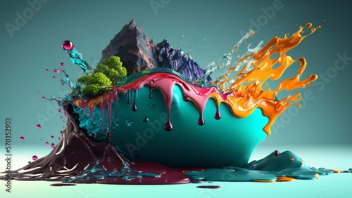 Fantastic Realism Paint Splash 8K Wallpaper