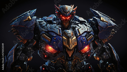 3D Rendered Futuristic Cyborg Enemy AI Generative