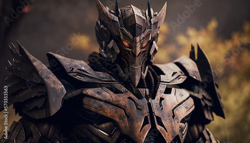 3D Rendered Futuristic Cyborg Alien Mech AI Generative