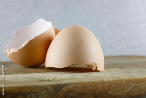 Cracked in half empty egg shells