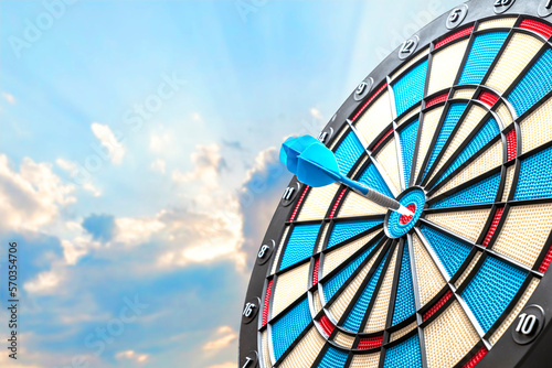 Round dartboard symbol of achievement of success, the concept of focus on the goal