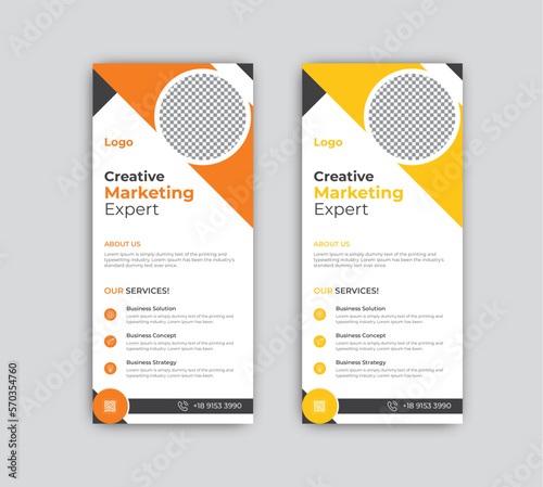 Vector digital marketing modern rack card and dl flyer or roll up banner.