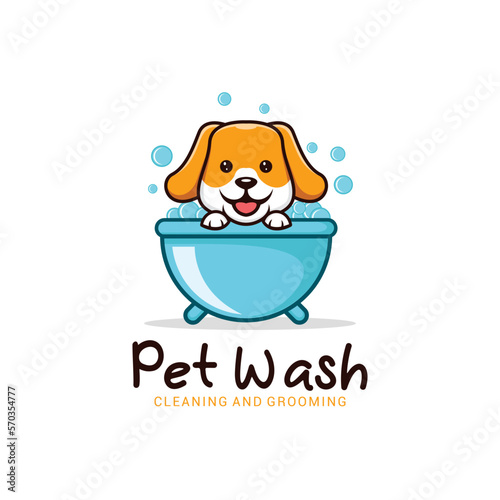 Pet Wash Logo Vector Design Template