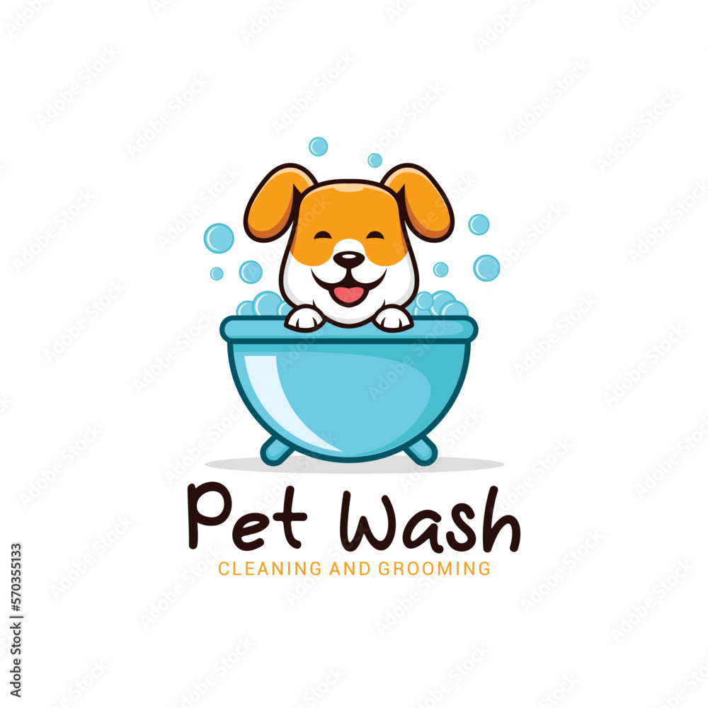 Pet Wash Logo Vector Design Template Pet Wash Logo Vector Design Template