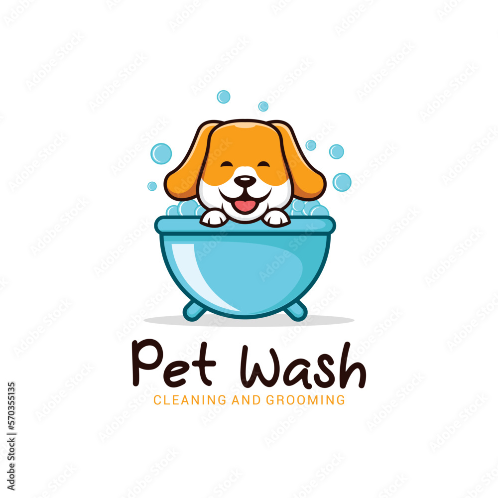 Pet Wash Logo Vector Design Template Pet Wash Logo Vector Design Template
