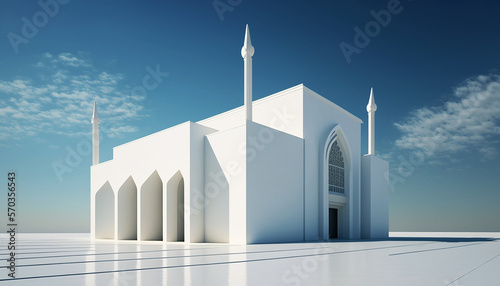 clean white mosque wallpaper illustration