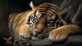 cute and funny lazy tiger