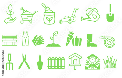 gardening icons set illustrator vector 