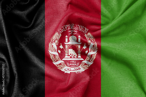 Afghanistan country flag background realistic silk fabric