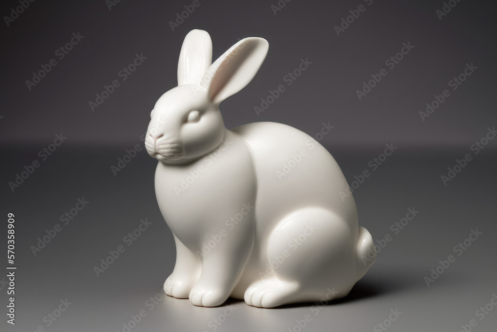 Fototapeta premium rabbit, porcelain, generative ai