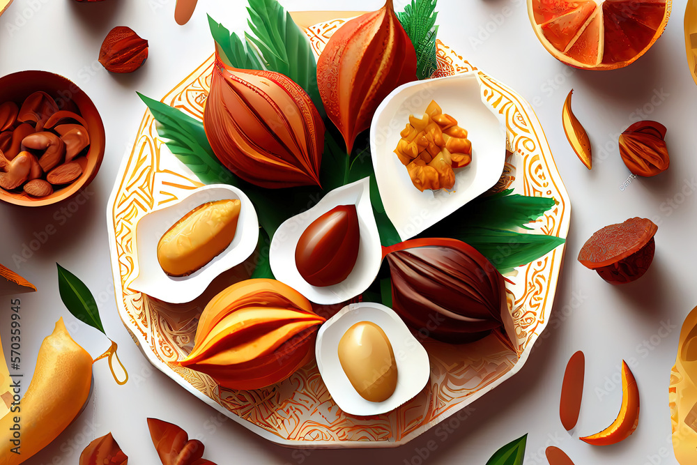selamat hari raya aidilfitri vector illustration with traditional kuih