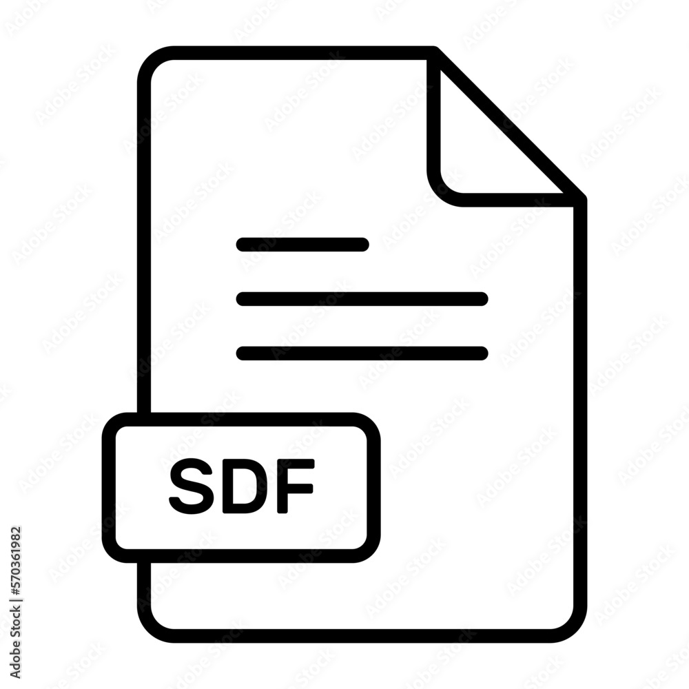An amazing vector icon of SDF file, editable design