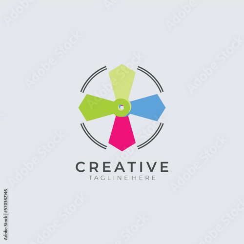 abstract propeller logo design template