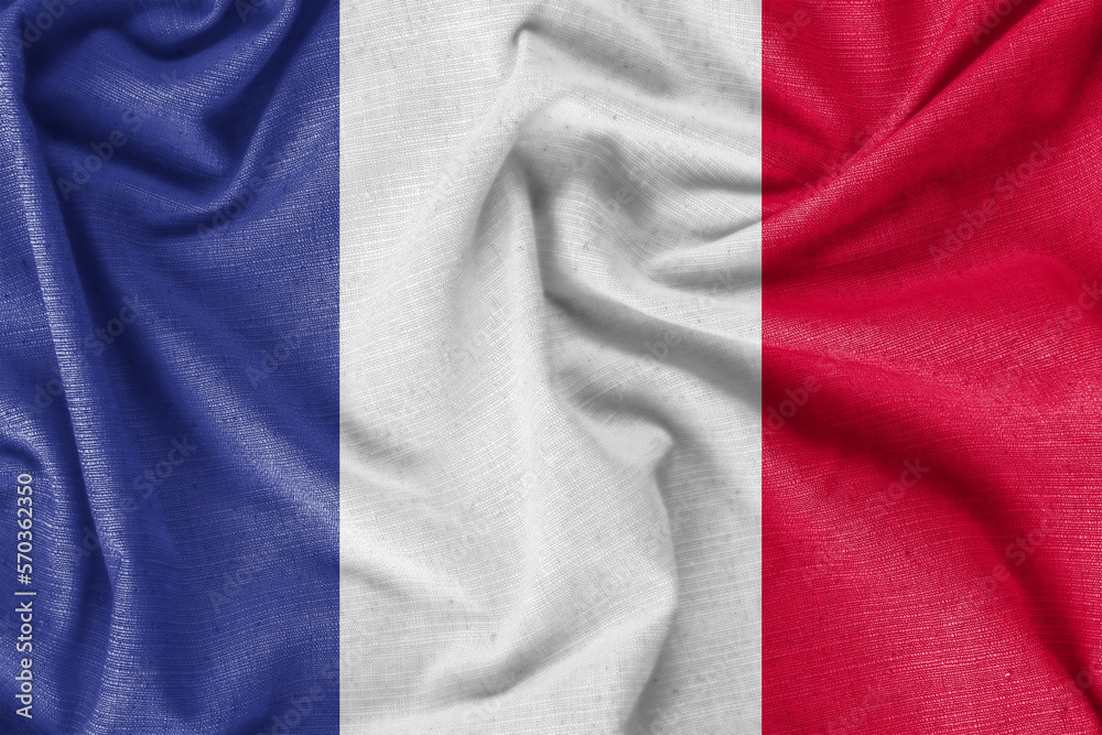 France country flag background realistic silk fabric