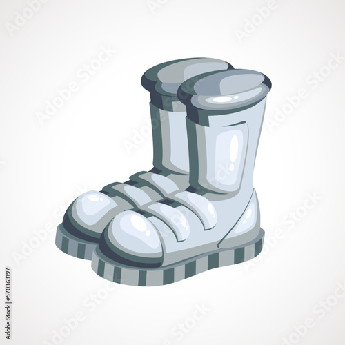 Cartoon astronaut boots isolated on white. Vector illustration.