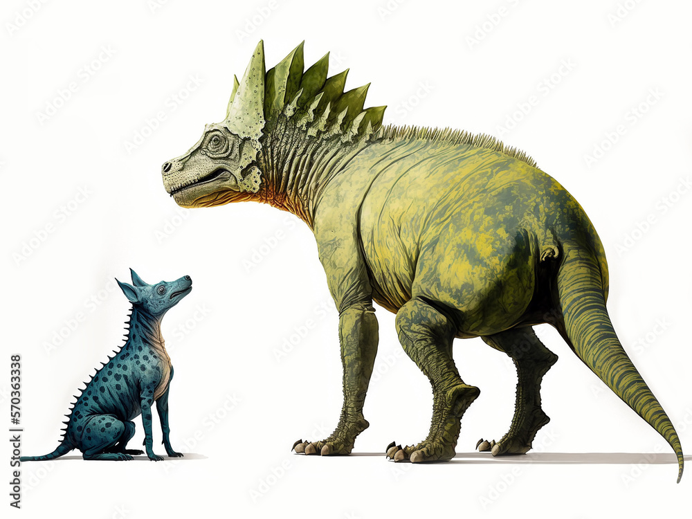 Fototapeta premium meeting of two dinosaurs