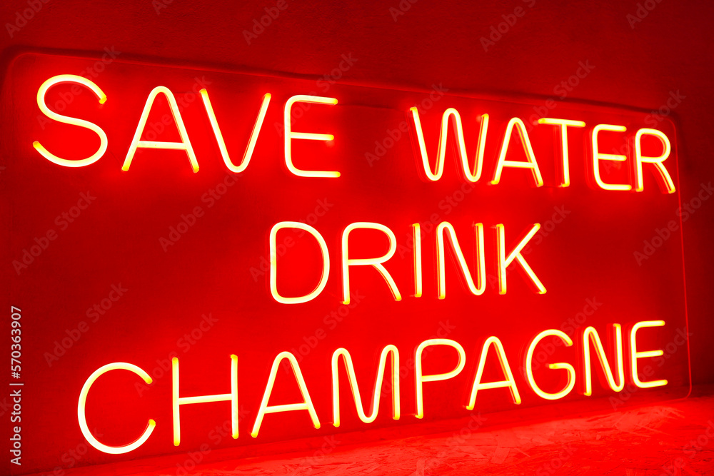 Red neon sign text. Trendy style. Bar. Neon sign. Custom neon. 
