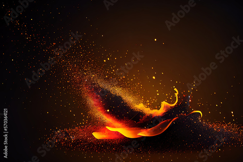 Amazing Fire embers particles over color background, Fire sparks background, Abstract dark glitter fire particles lights. Generative Ai