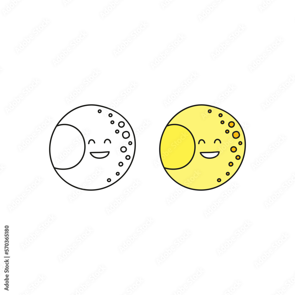 Fototapeta premium Doodle moon character.