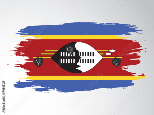 Eswatini vector flag painted with a brush