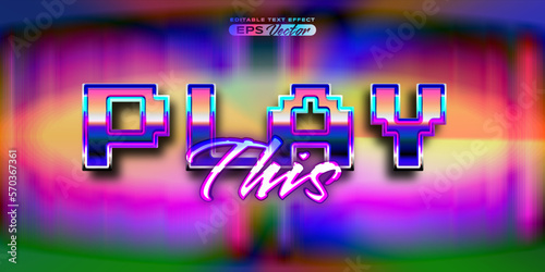 Retro text effect play this futuristic editable 80s classic style with experimental background, ideal for poster, flyer, social media post with give them the rad 1980s touch
