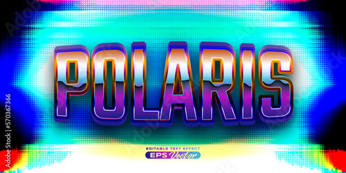 Retro text effect polaris futuristic editable 80s classic style with experimental background, ideal for poster, flyer, social media post with give them the rad 1980s touch