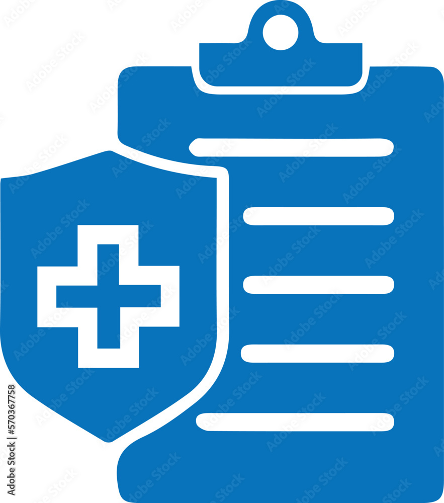 Insurance policy icon, business policy icon blue vector Insurance policy icon, business policy icon blue vector