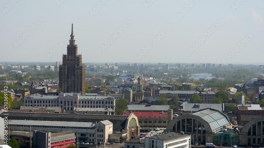 General view of the city of Riga from St Peter's church tower