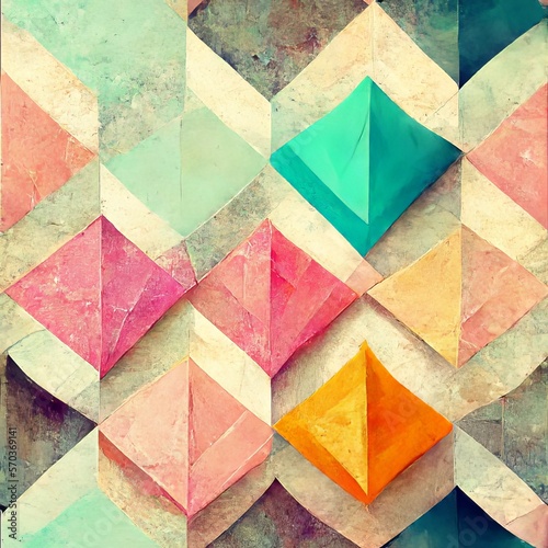 Seamless pattern abstract triangular shapes. AI generative. 