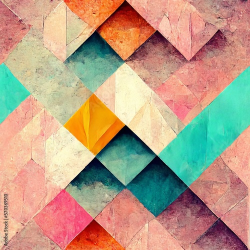 Seamless pattern abstract triangular shapes. AI generative. 