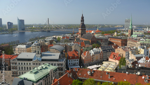 Riga Cathedral and the Vansu bridge, seen from St. Peter's church spire