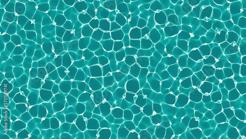 Caustics and   reflected light on the water surface. 3d rendering of sea surface. Blue ocean