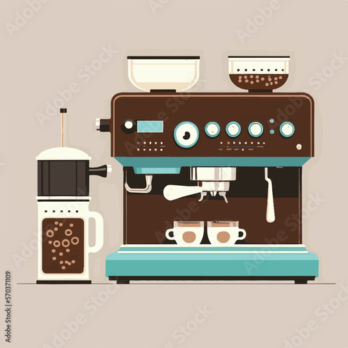 Espresso machine vector illustration flat design with minimal concept
