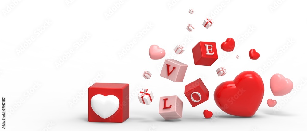 Love and valentine day banner sale Promotion on white background. Gift box and template Promotion for banner sale and Red heart balloon. Greeting Card, Anniversary, Wedding, mother's day -3d Rendering Love and valentine day banner sale Promotion on white background. Gift box and template Promotion for banner sale and Red heart balloon. Greeting Card, Anniversary, Wedding, mother's day -3d Rendering