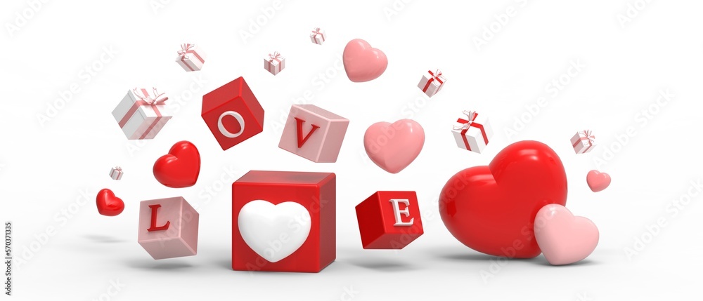 Love and valentine day banner sale Promotion on white background. Gift box and Red heart balloon for Anniversary Wedding Greeting Card. birthday, mother's day, brochure, copy space -3d Rendering Love and valentine day banner sale Promotion on white background. Gift box and Red heart balloon for Anniversary Wedding Greeting Card. birthday, mother's day, brochure, copy space -3d Rendering