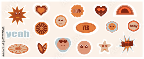 Cool trendy stickers collection for valentine's day. 